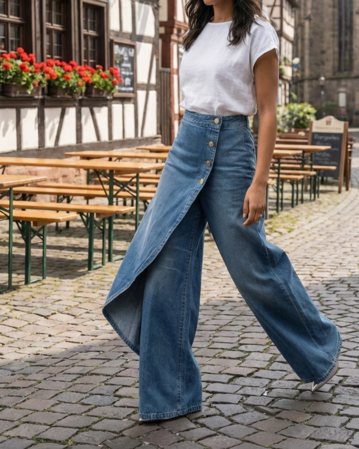 Beata | Slim Fit Dżinsy Wrap