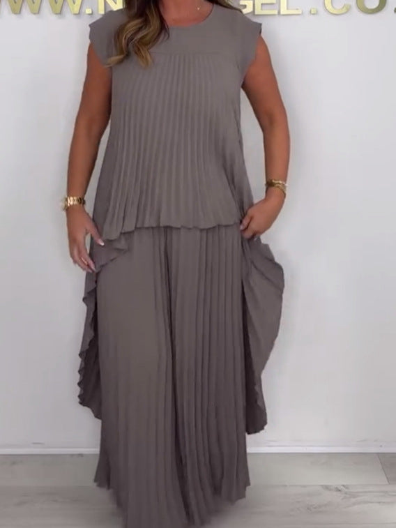 Nelia | Casual & elegancki zestaw z topem midi i spodniami