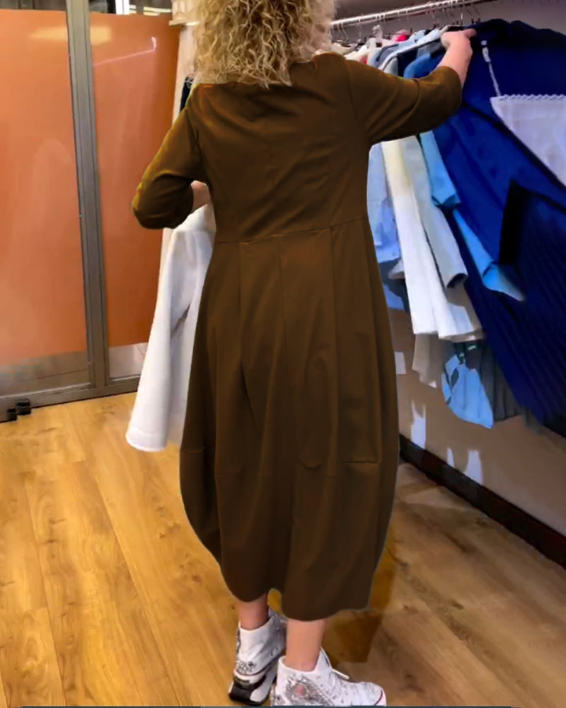 Coralia – Elegancka sukienka z okrągłym dekoltem