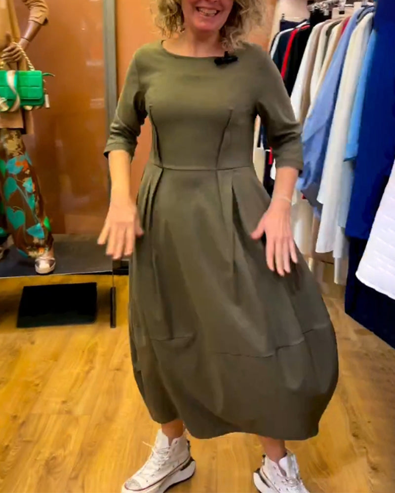 Coralia – Elegancka sukienka z okrągłym dekoltem