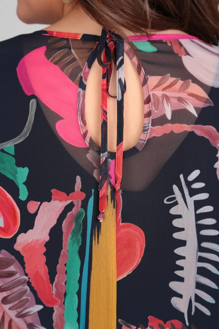 Kymora – Nowoczesna sukienka midi w kwiaty