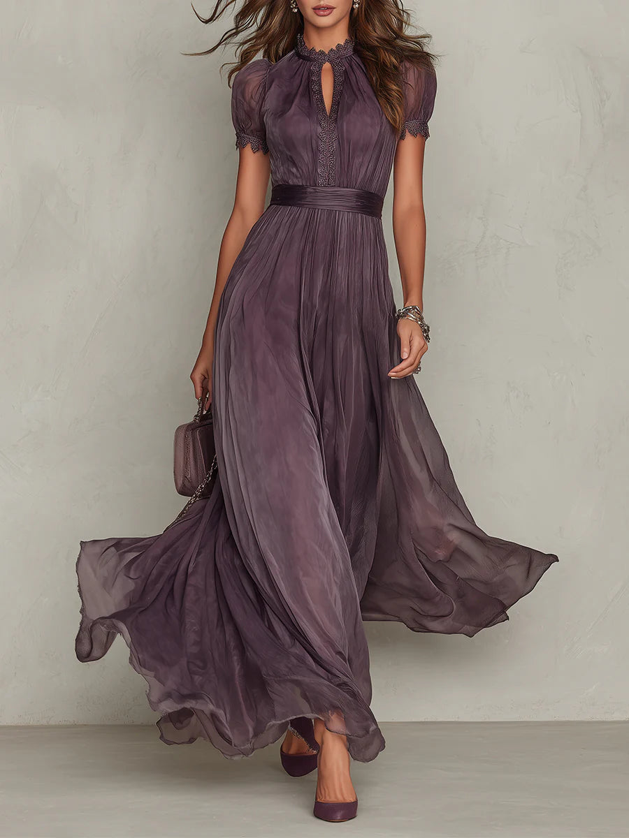 Pleased Puff- Sleeve Midi sukienka