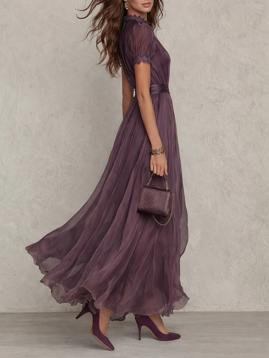 Pleased Puff- Sleeve Midi sukienka