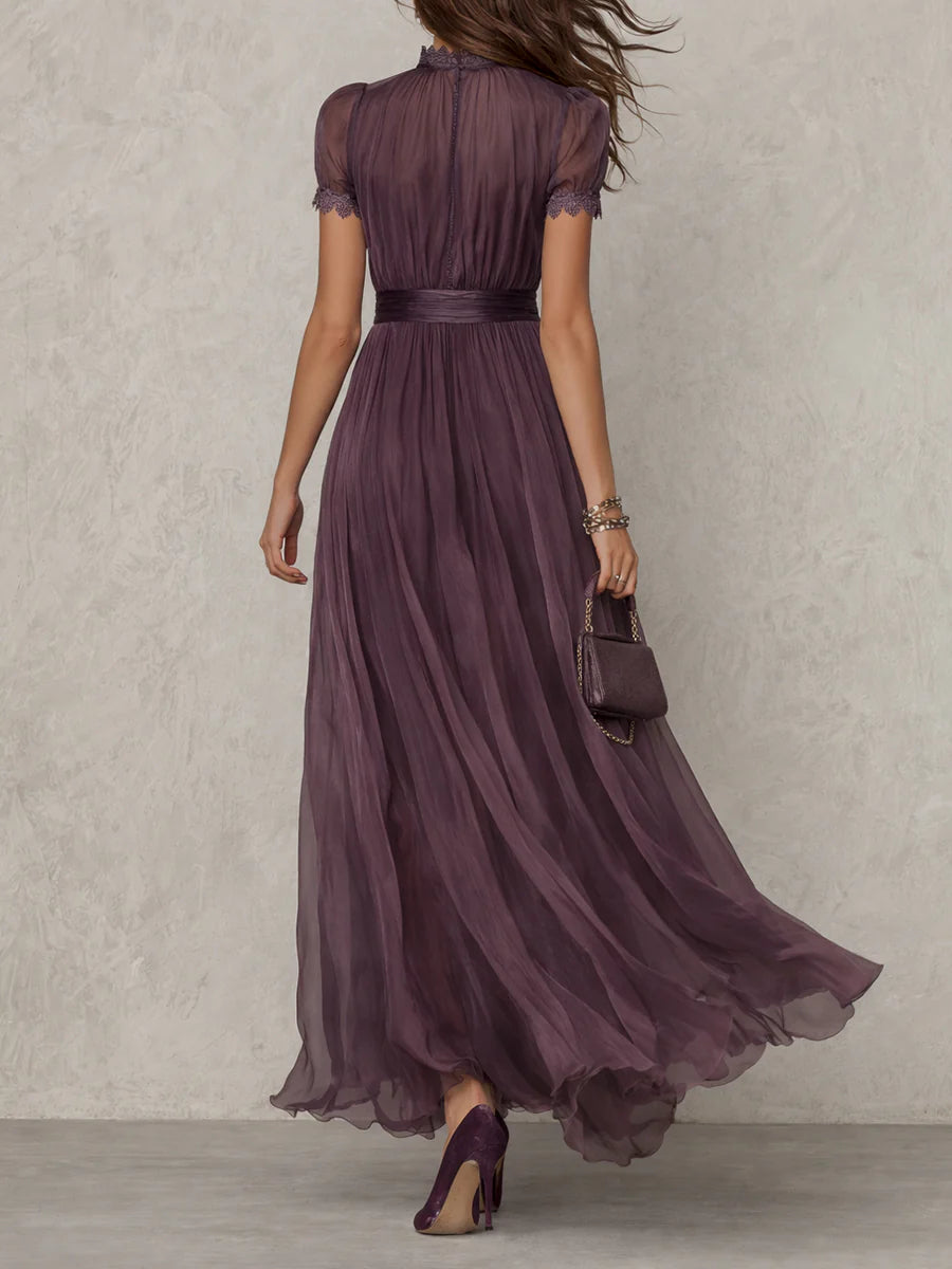 Pleased Puff- Sleeve Midi sukienka