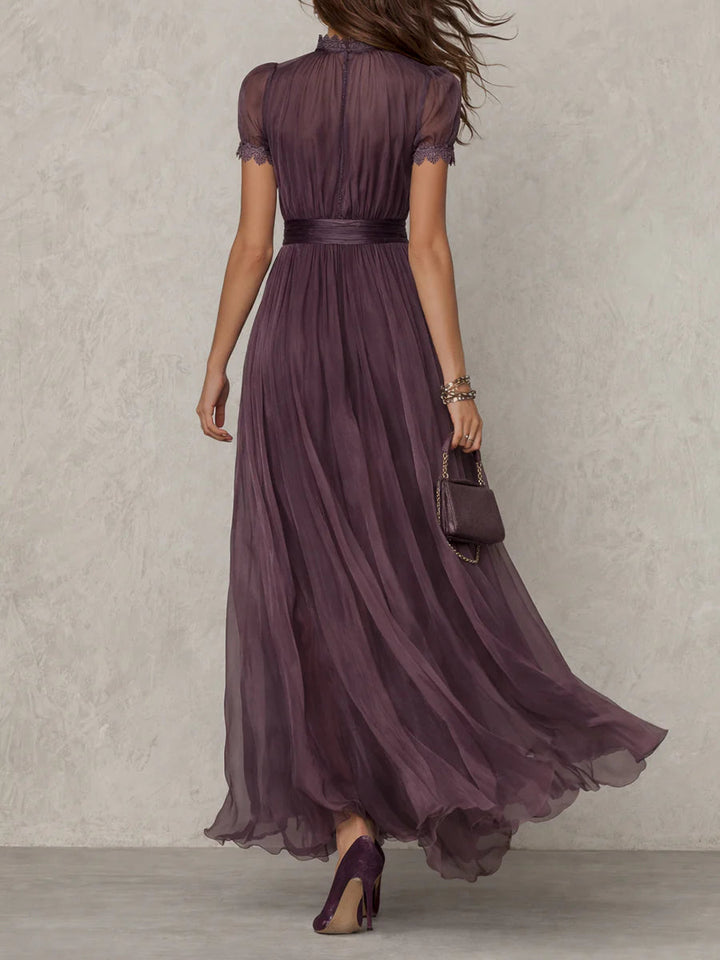 Pleased Puff- Sleeve Midi sukienka