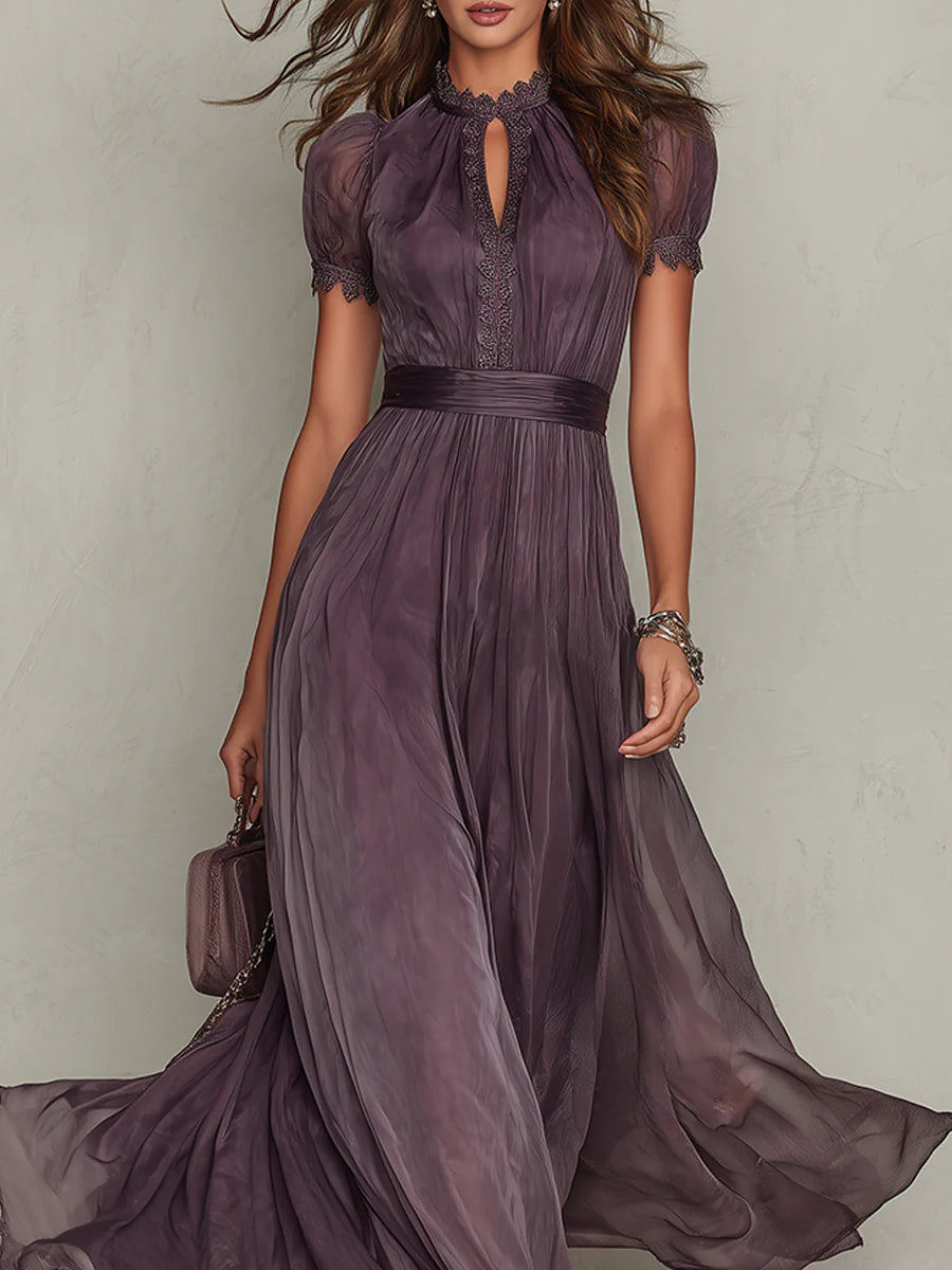 Pleased Puff- Sleeve Midi sukienka