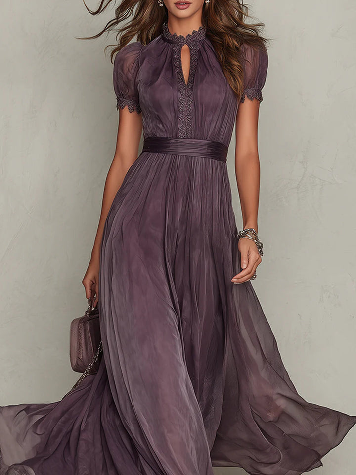 Pleased Puff- Sleeve Midi sukienka