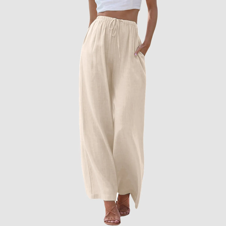 Paulina | Spodnie z wysokim stanem o szerokich nogawkach