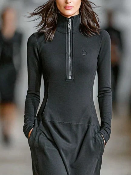 Galythia – Sportowa sukienka maxi z półgolfem